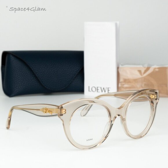 Loewe Women Eyeglasses Brown Demo Round LW50074I CURVY 057 NEW AUTHENTIC - Picture 1 of 8